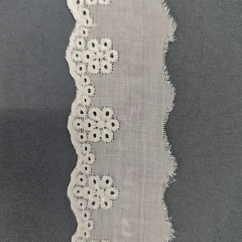Wholesale of cotton embroidered lace, hollowed-out lace, embroidered skirt hem, clothing accessories, milk silk, perforated, barcode 2.5 pic 39