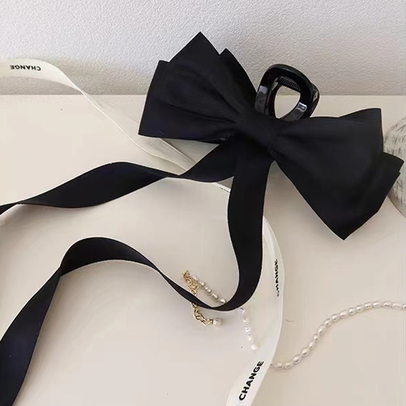 New bow lace large intestine hair band, girlish Korean style, high-end feel, low ponytail hair rope, hair flower, hair accessory factory pic 6