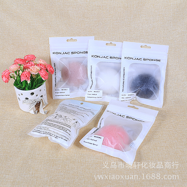 Konjac lavado de cara de algodón lavado facial puff facial puff facial puff facial puff facial puff esponja herramienta de maquillaje al por mayor pic 2