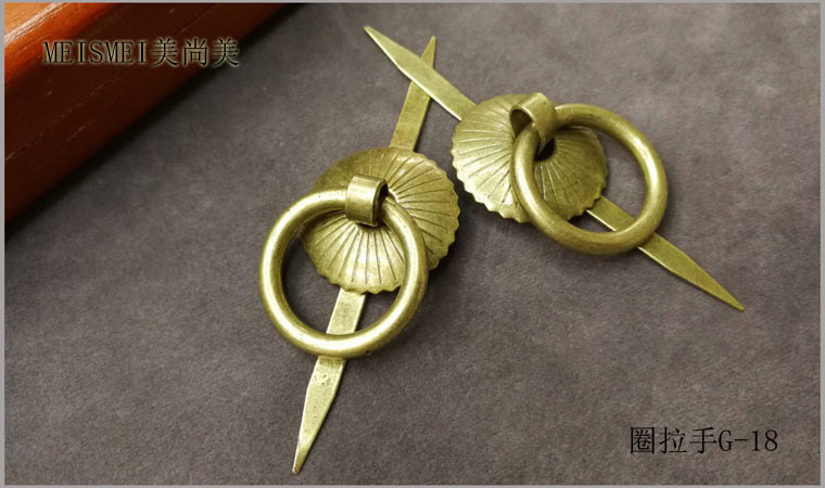30mm antique copper-plated small circular drawer handle, new Chinese-style medicine cabinet, tea canister gear buckle ring, circular pull ring pic 8
