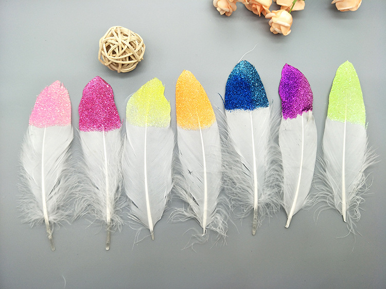 A large quill feather gift box with all-gold and all-silver feathers, paper card bookmarks and decorative quill pens pic 30