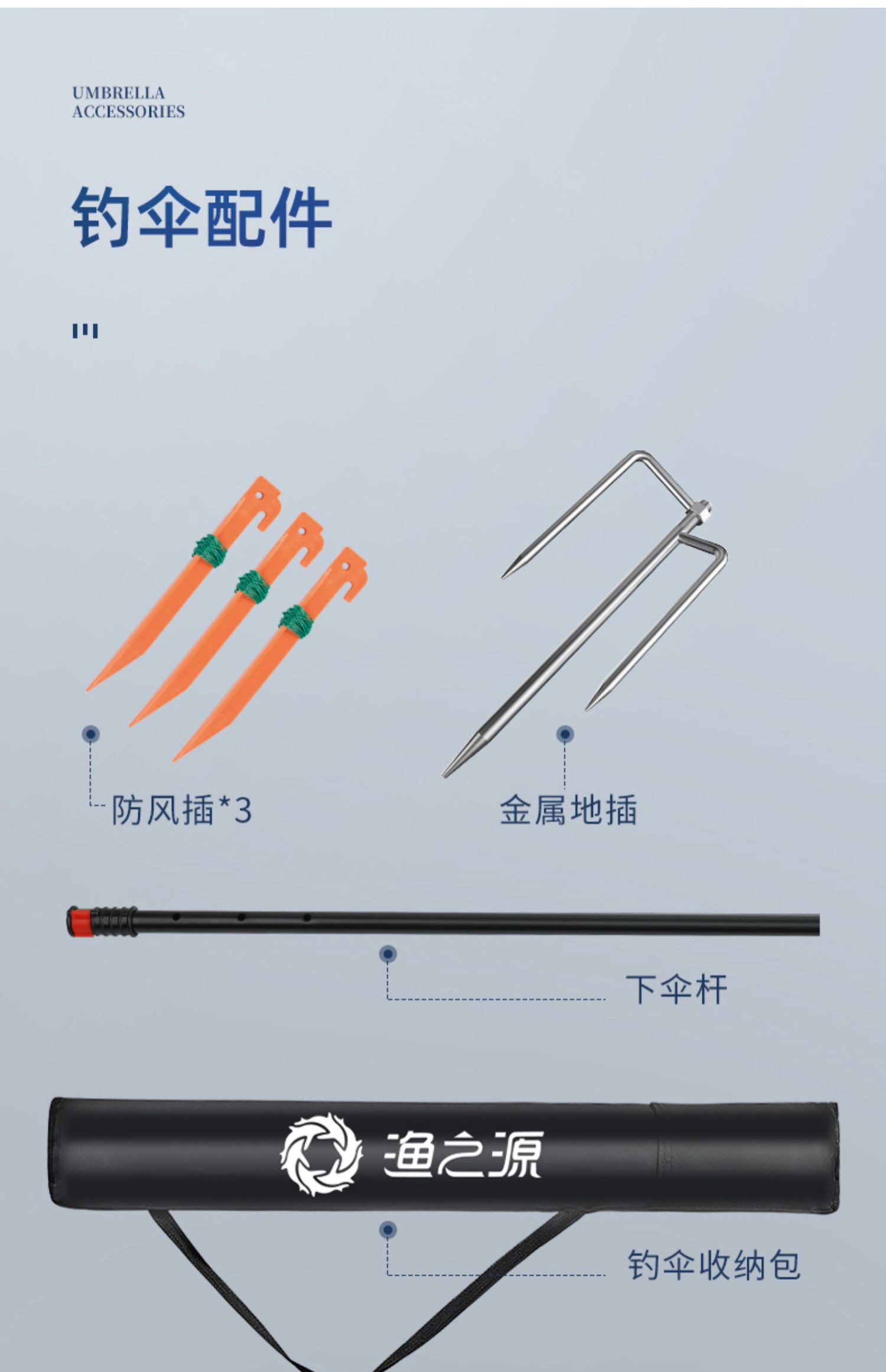 渔之源2022年新款钓鱼伞大钓伞拐杖手杖多向雨伞防暴雨户外遮阳伞详情33