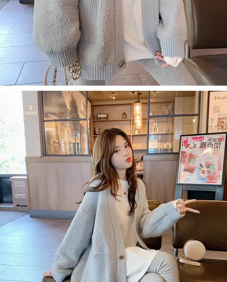 White pure cotton long-sleeved T-shirt for women, spring and autumn new Korean style loose fleece long-sleeved top paired with shark pants pic 7