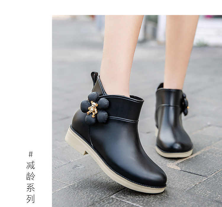 春秋日系时尚雨鞋女短筒雨靴水鞋低帮水靴防滑洗车买菜厨房鞋胶鞋详情5