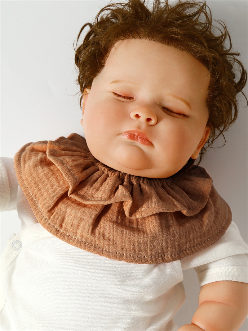 ins Baby saliva wipes, pure cotton gauze bib, 360-degree rotatable baby flower bib, anti-spitting milk pic 8