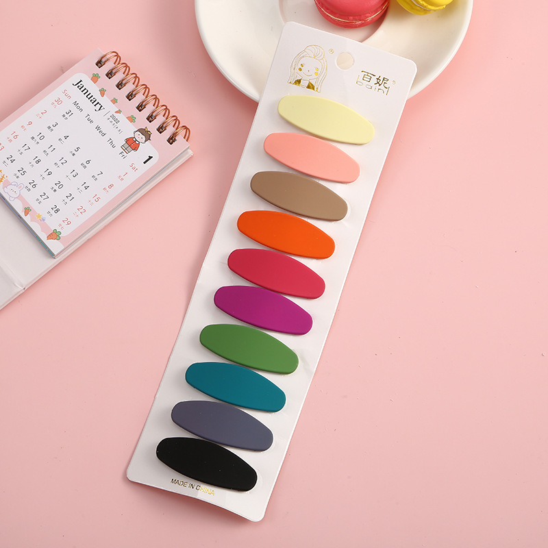 跨境亚马逊 磨砂椭圆夹弧形夹 发夹发饰 DIY头饰多样bb夹配件批发详情6