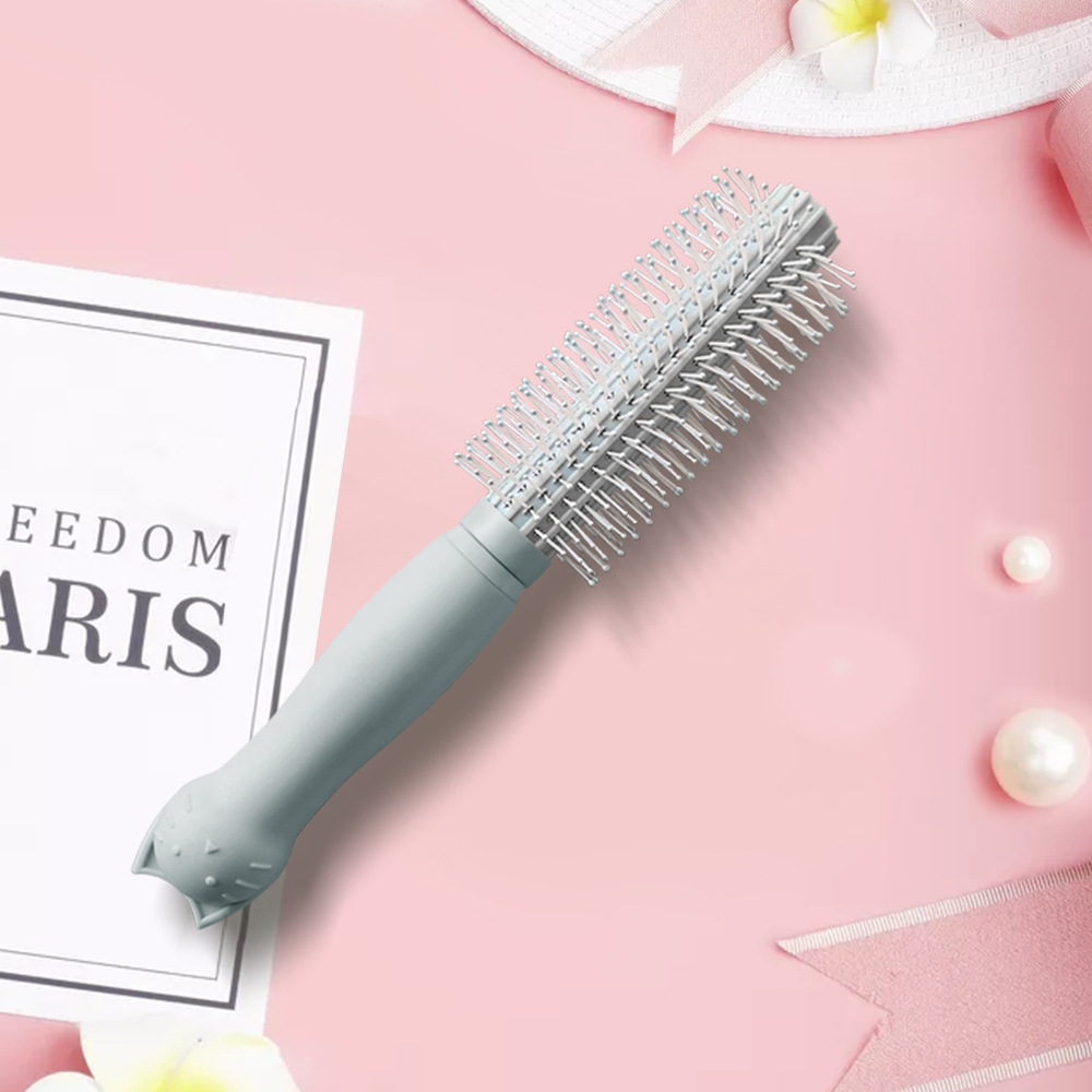 厂家现货塑料气囊按摩梳 美发卷发梳 盒装黑色卡通小猫平板梳子详情10