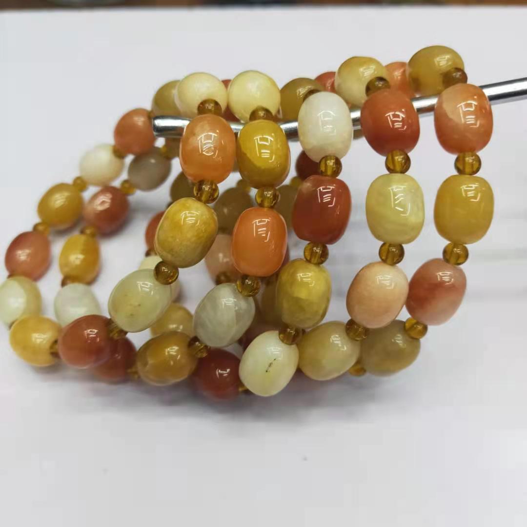Jewelry and accessories Xinjiang golden thread jade drum bead and jujube bead combination bracelet diy Buddhist prayer bead bracelet manufacturer wholesale factory price pic 1