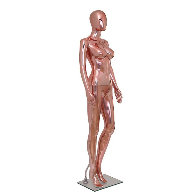 Venta directa de fábrica de alto grado ambiental galvanoplastia oro rosa mujer modelo gabinete ropa display pic 2