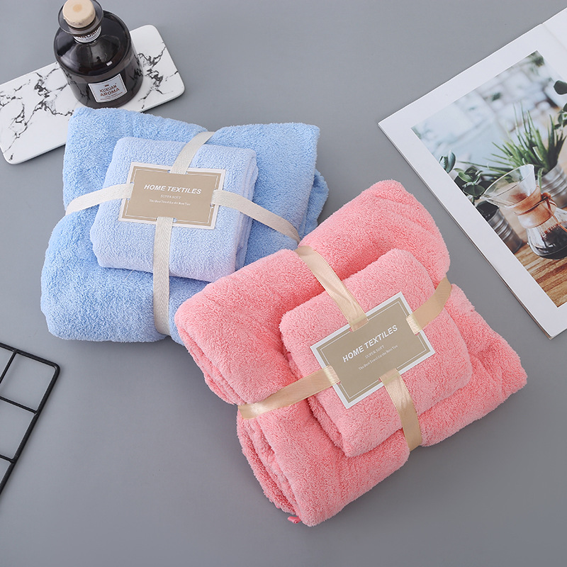 珊瑚绒卫浴两件套加厚柔软吸水浴巾淋浴套装男女同款洗澡毛巾详情14