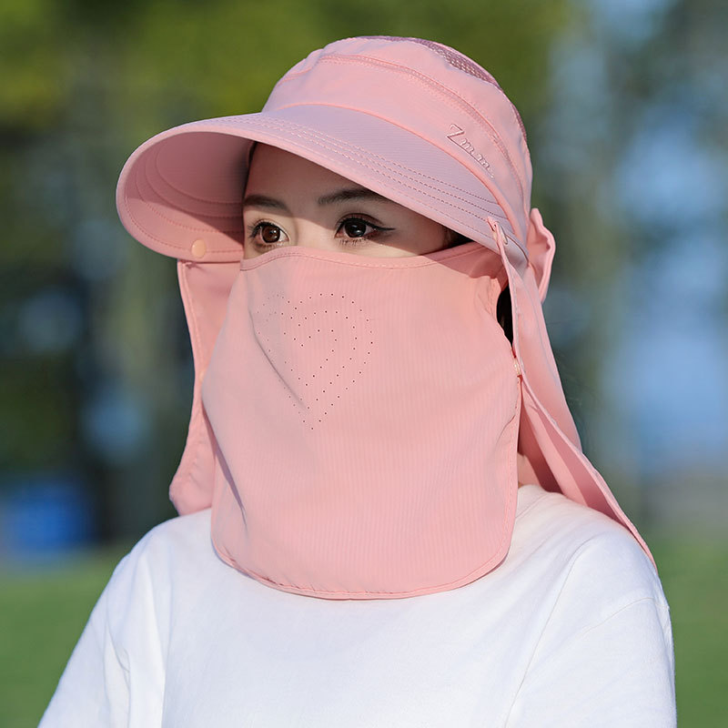 多功能可拆卸遮阳帽子女士夏季大沿防晒沙滩渔夫帽多种戴法采茶帽详情24
