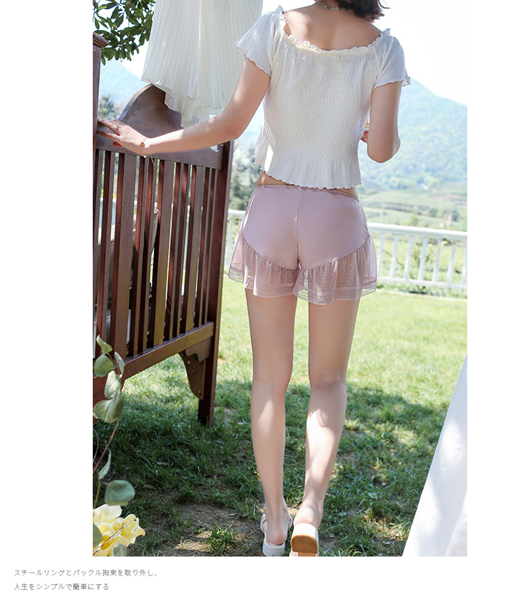 Lace safety pants with anti-glare features, a thin princess-style three-part mesh fabric base skirt for girls, which can be worn over student shorts pic 33