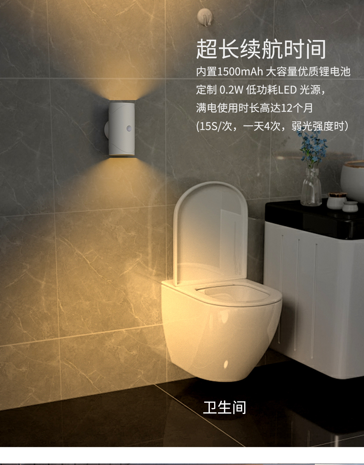 Wholesale of cross-border sensor lights, human body sensor bedroom bedside lights, led charging magnetic attraction cabinet lights, and smart night lights pic 8