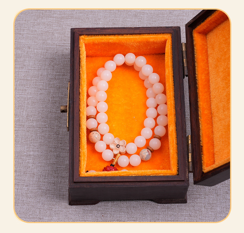 绿松石白玉菩提手串文玩高含量朱砂莲花福袋吊坠新中式男女款手链详情14