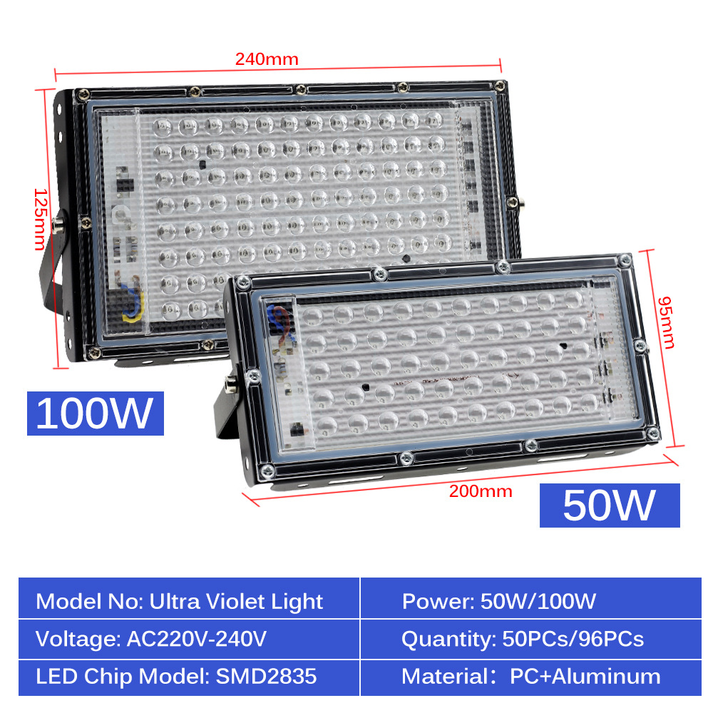 Cross-border 395nm ultraviolet floodlight, UV curing lamp, fluorescent Party stage light, black light drama performance light pic 3