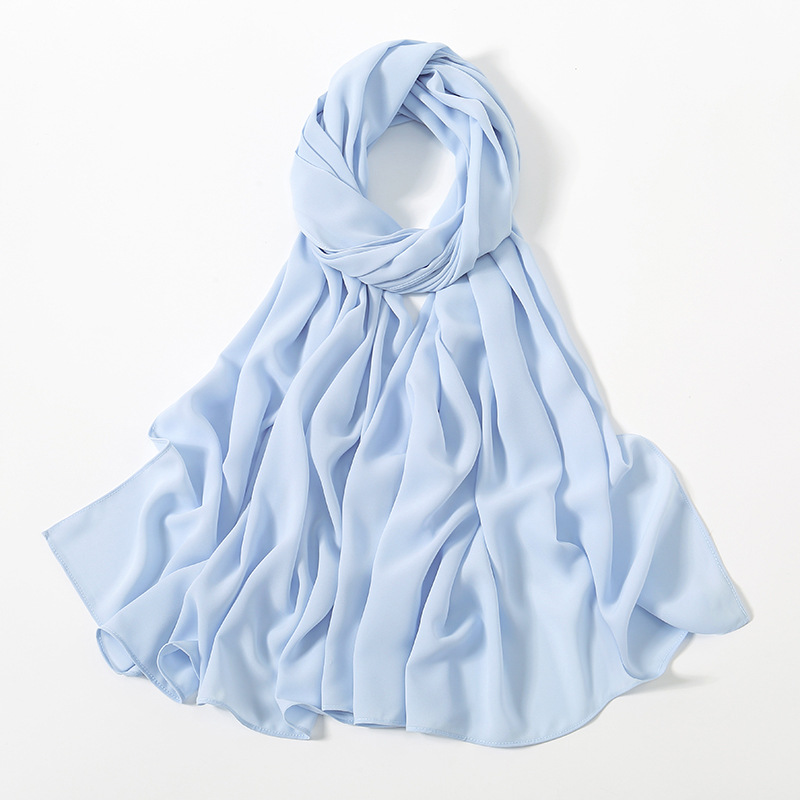 马来西亚新款包头长巾菱形雪纺镊子直角边防晒披肩穆斯林包头巾女详情27