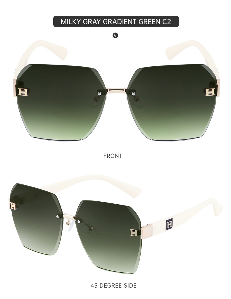 2023新款无框切边太阳镜女款欧美时尚大框墨镜女跨境批发sunglass详情31