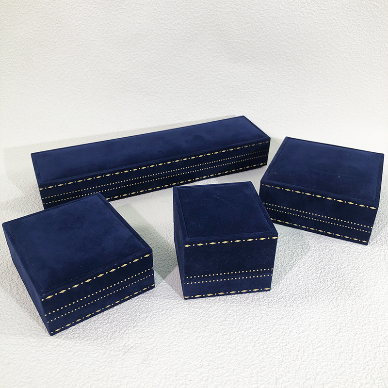 New high-end encrypted velvet printed ring box, pendant, necklace box, bracelet and chain, fashionable storage packaging box pic 6