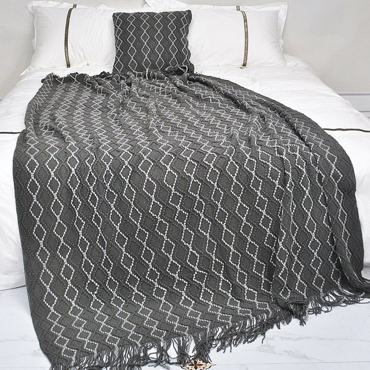 Bed cover, knitted blanket, tassel, sofa cover blanket, bed end blanket, nap blanket, air conditioning blanket, cover blanket, lap blanket, leisure blanket pic 8