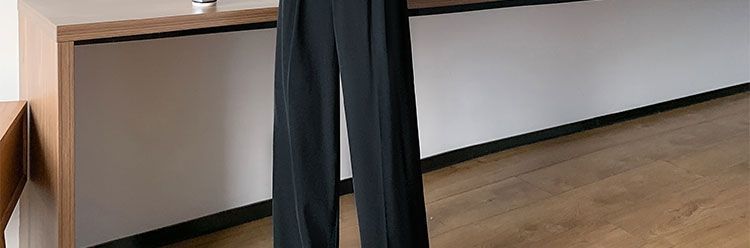 黑色西装裤女春秋新款韩版休闲直筒垂感宽松阔腿裤高腰显瘦长裤潮详情28