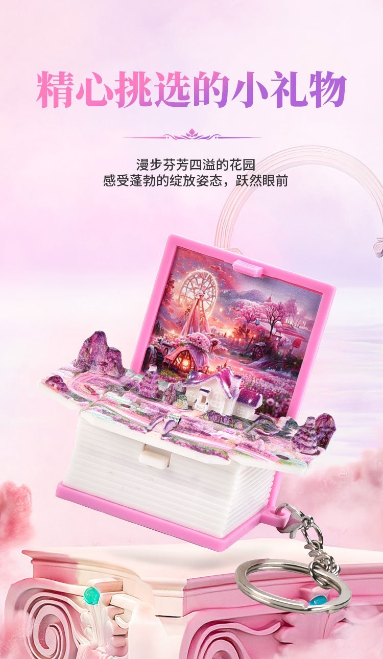 3D立体折叠爆弹书梦幻小屋书包挂件钥匙扣创意解压玩具小礼品批发详情10