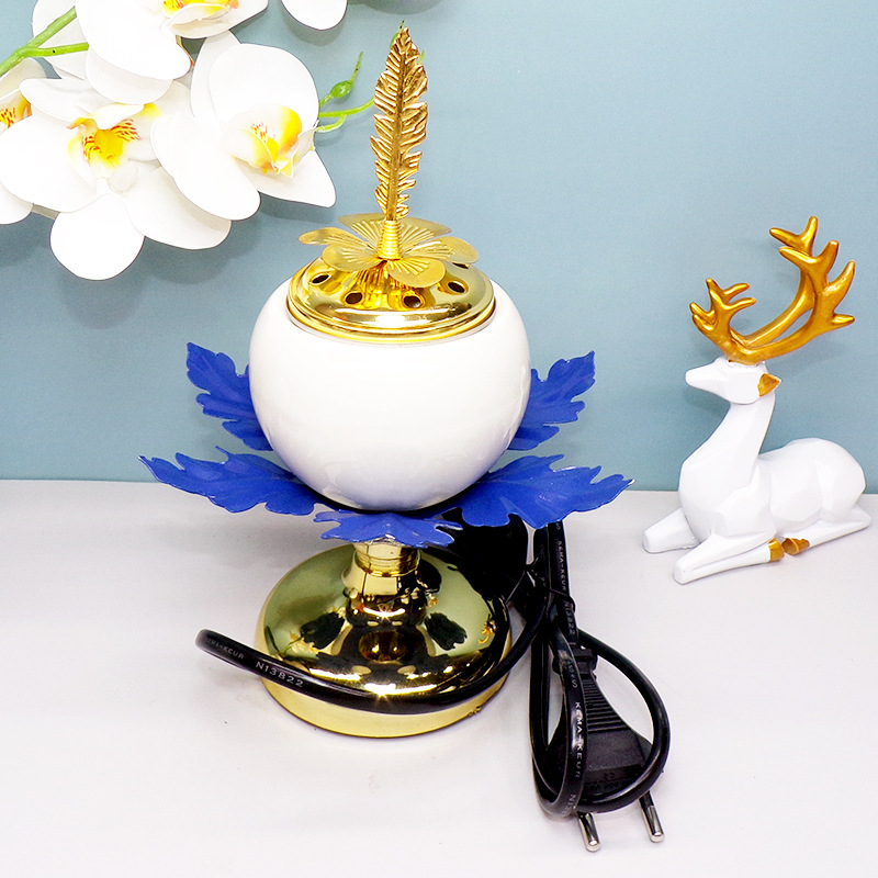 Middle Eastern-style ceramic crystal incense burner, electric heating incense burner, essential household handicrafts and decorative items, incense burner pic 8
