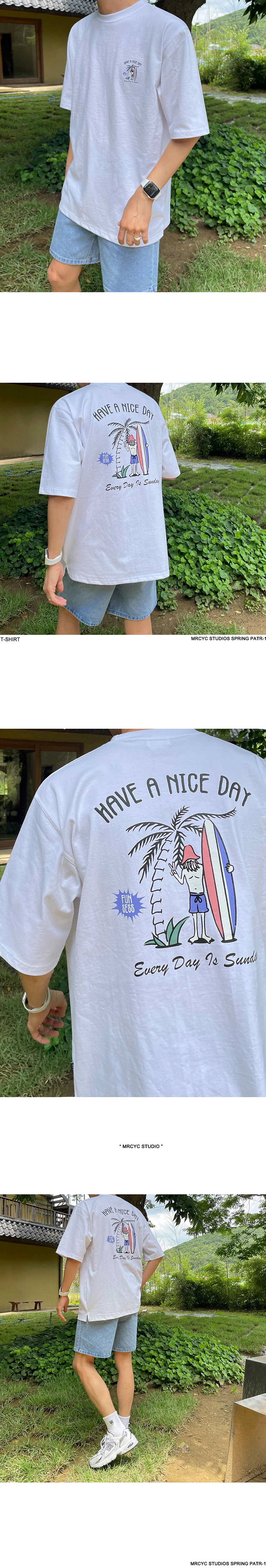 【 Clearance Sale 】 Short-sleeved T-shirt for men, summer Korean style, loose and trendy, cartoon print, versatile, pure cotton half-sleeved T-shirt pic 6