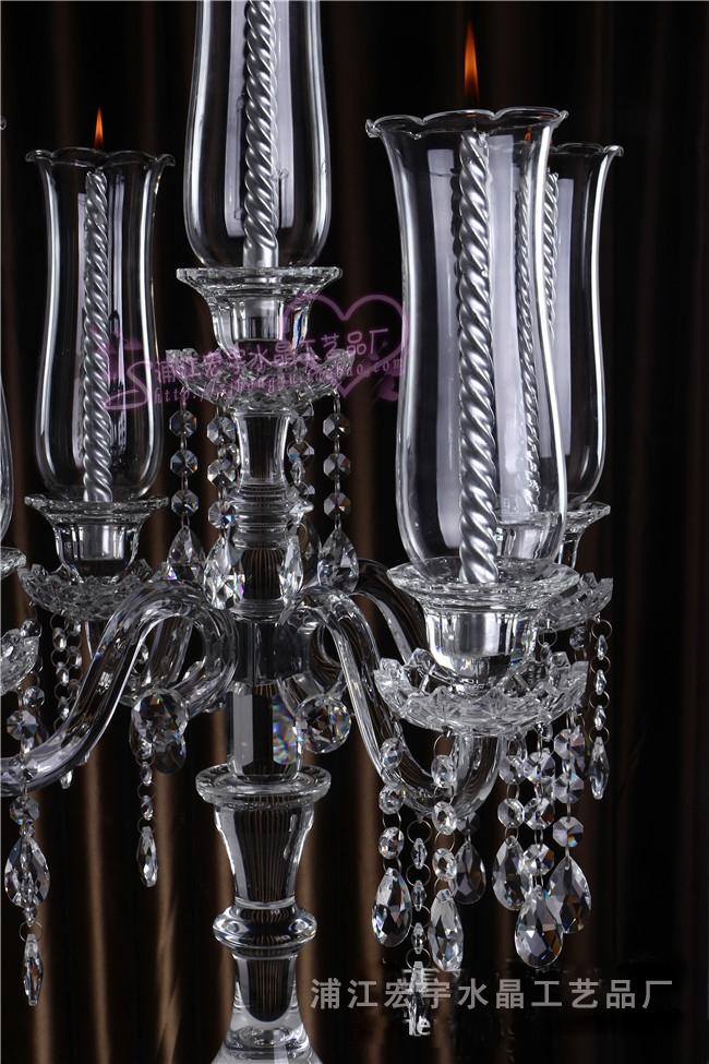 现货批发欧式五头水晶烛台婚庆道具蜡烛台摆件样板房家居酒店软装详情25