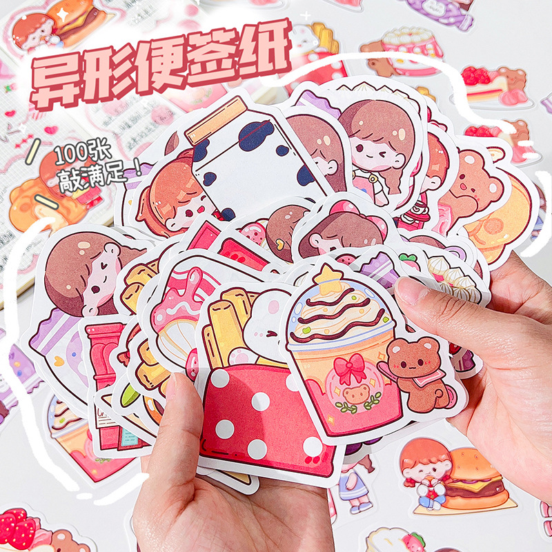 可爱小狗便签学生卡通可撕无粘性便利贴备忘录创意手帐打底标签纸详情2