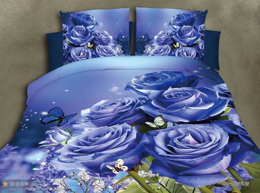 Wholesale of 3D four-piece sets of printed bedding for export with active brushed large patterns pic 46