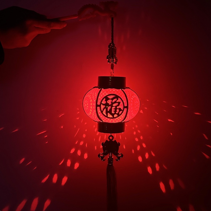 龙年植绒手提发光投影灯笼新年入门户装饰布置红灯笼元宵福字灯笼详情26