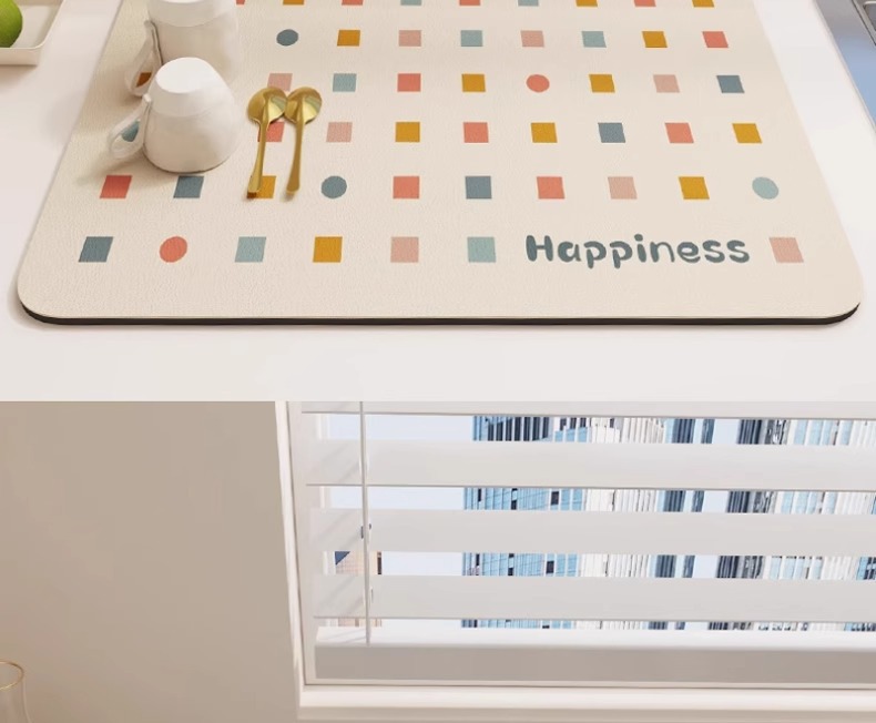 ins风厨房沥水垫吧台桌面吸水硅藻泥垫子家用耐磨可裁剪桌面杯垫详情11