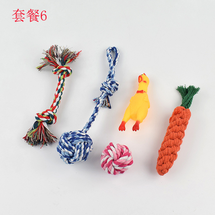 Factory direct sales of pet toy combination sets, Amazon pet rope toy sets, dog toys wholesale pic 9