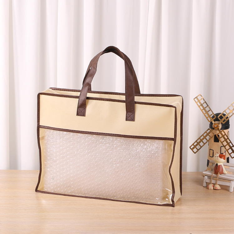 Non-woven fabric home textile zipper bags, transparent PVC non-woven fabric bags wholesale, quilt packaging bags customized - printing factory pic 12