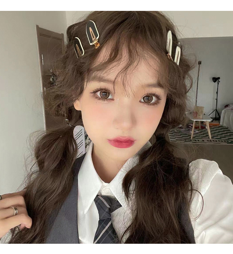 High-end style hair clips for women, summer bangs clips, duckbill clips, internet-famous seamless hair clips, side checkerboard clips, headwear pic 7