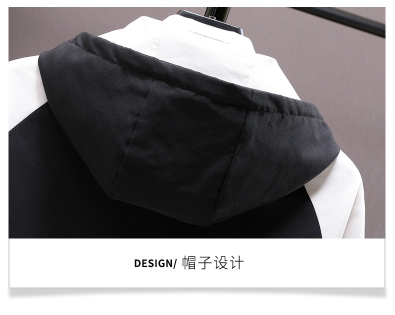 The new autumn collection of casual and versatile jackets for young people, featuring a fashionable and trendy color-blocked hooded graffiti coat for men pic 21