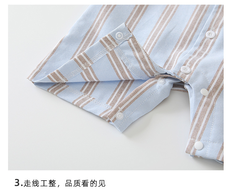 ins baby clothes summer striped short-sleeved A-class stylish baby body clothing Korean version gentleman baby outdoor crawling clothes pic 25