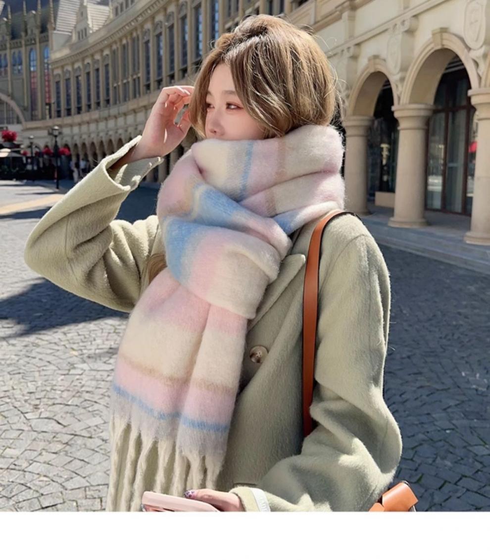Merad sentido bufanda mujeres invierno 2024 nueva versión coreana multiplo engrosado mahai peluche caliente cuello cuello otoño pic 20