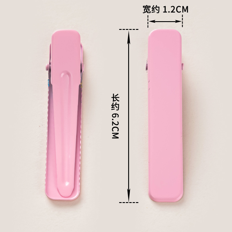 Korean version candy rectangular duckbill hairpin, shark hairpin, female side floral fringe, macaron-colored headwear pic 3