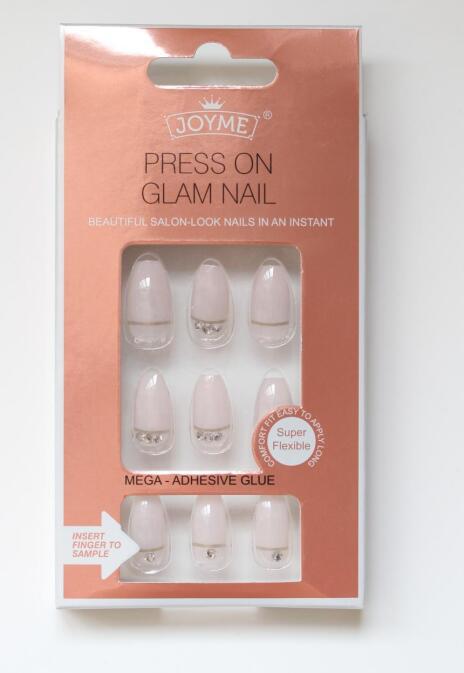 24 piezas acabadas uñas parches adhesivos adhesivos traseros transfronterizos europa y américa parches de uñas falsas bandas de diamantes nupcias uñas parches de uñas color de la piel rojo pic 38