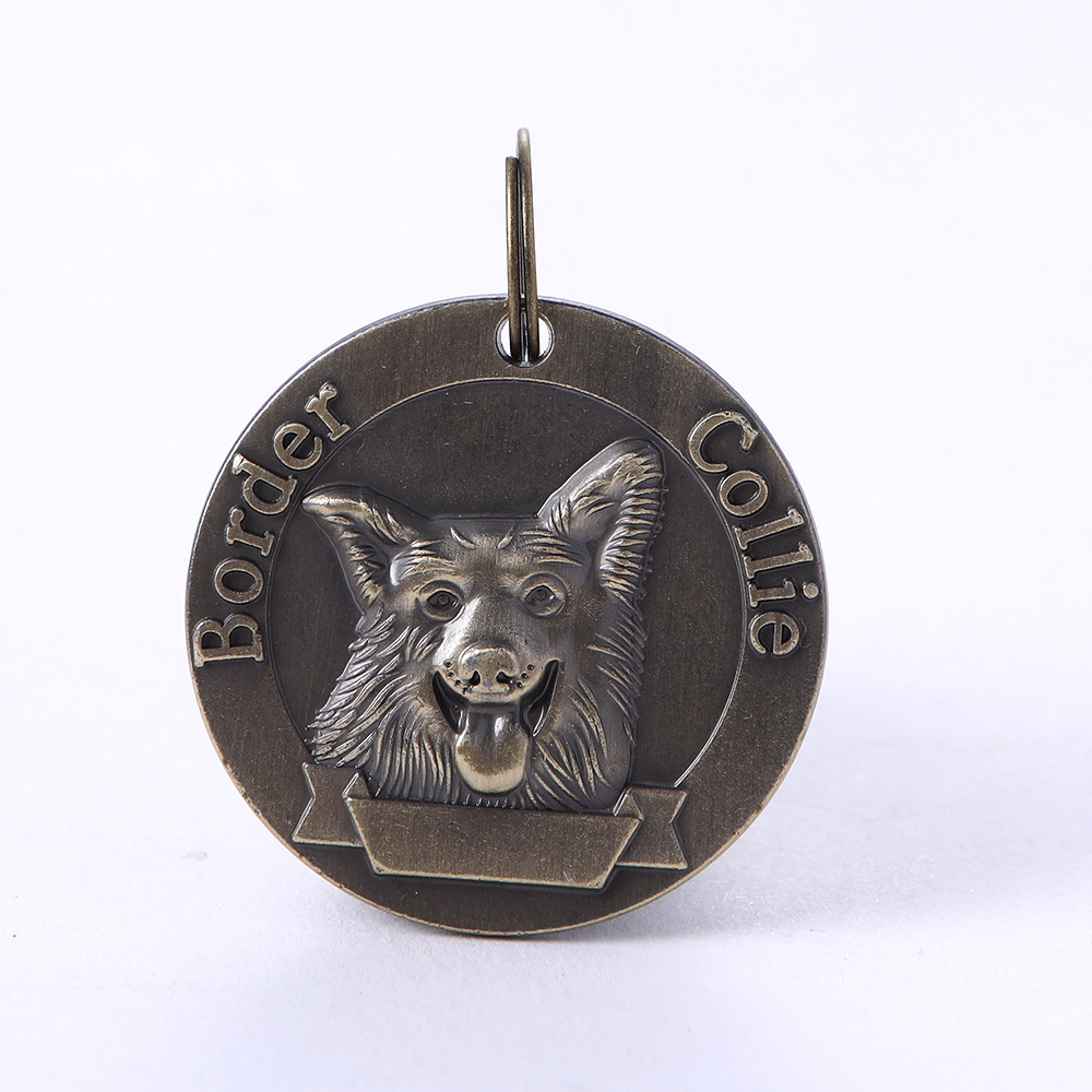 Explosivo retro bronce antiguo pet dog tag pet anti-pérdida de información de identidad procesamiento de la etiqueta grabado láser una pieza de generación pic 11