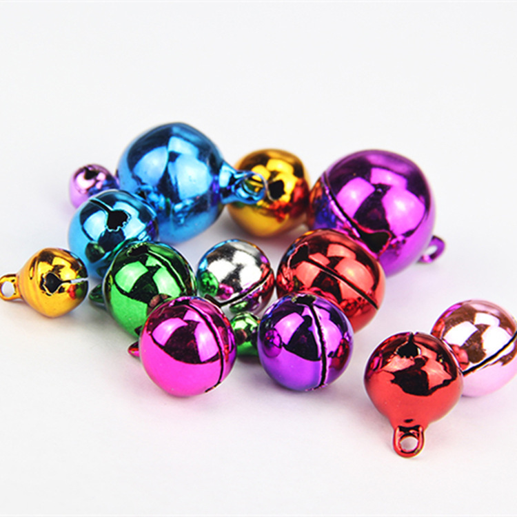 Factory wholesale of colorful one-character small bells, red Christmas cross bell pendants, decorative silver copper bells pic 18