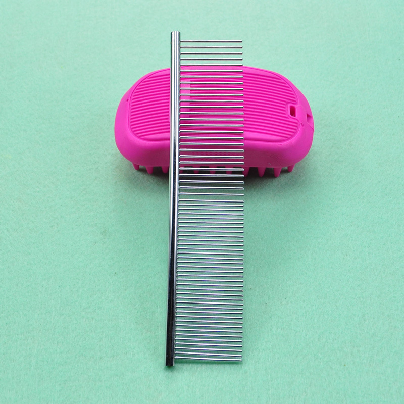 Pet comb, stainless steel row comb, dog grooming row comb, pet straight row grooming steel comb, single row sparse density comb pic 7