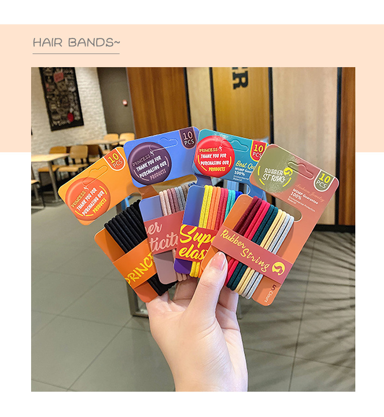 The new Korean version high-elasticity hair band with a basic solid color in the ins style is a popular and simple daily hair band pic 2