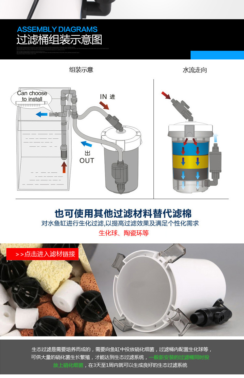 Cross-border fish tank aquarium external filter small external filter bucket with power HW-603B-602B series pic 38