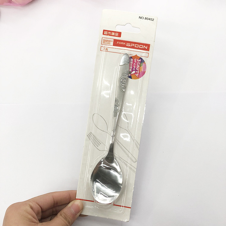 吸卡单个不锈钢勺子  吸卡圆勺 吃饭勺子 2元店百货餐具批发地摊详情5