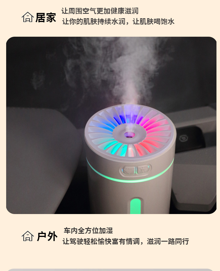 新款USB迷你幻影杯加湿器 家用室内桌面车载空气净化香薰机 车内吸顶灯空气净化器详情14