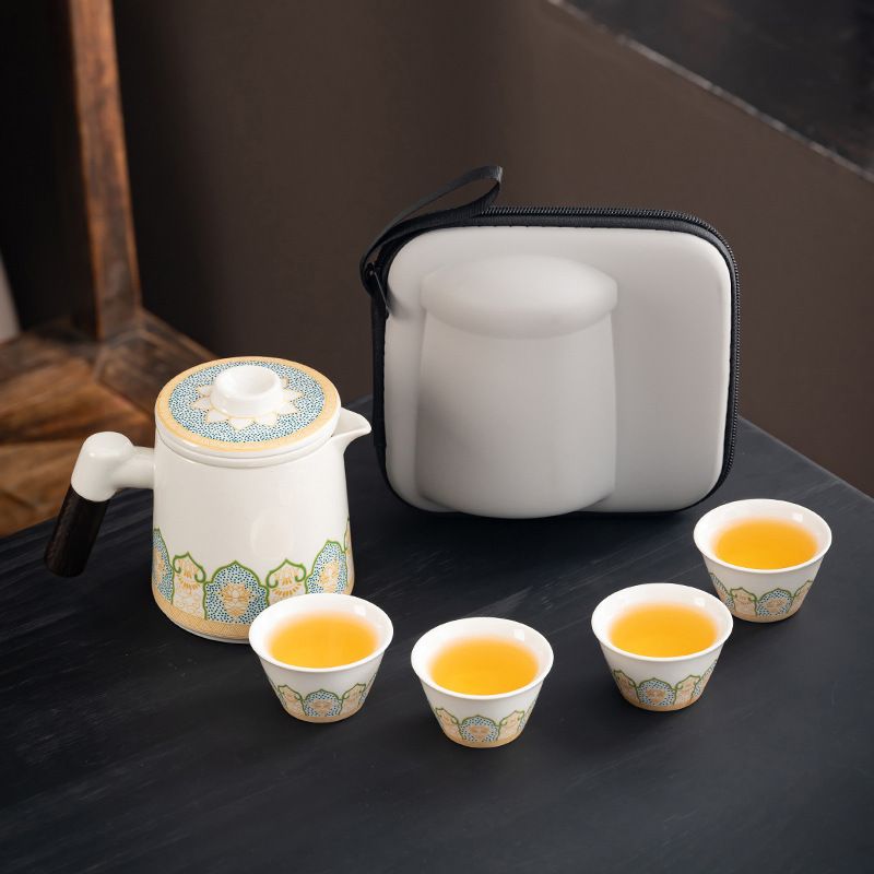 Wholesale of portable kung Fu tea sets for travel, Japanese-style outdoor quick guest cups, and business gifts for festivals pic 9