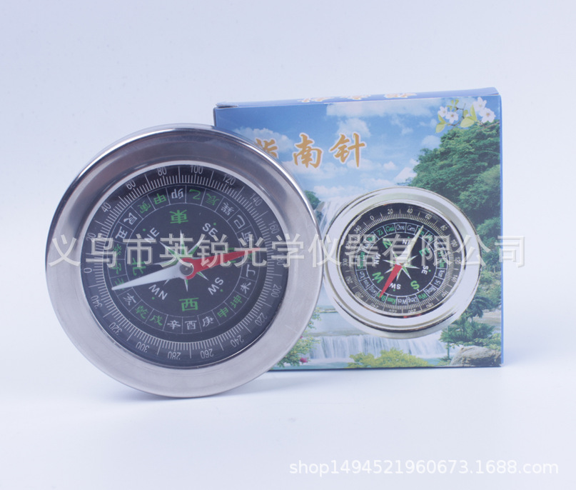 60mm metal outdoor Chinese-English compass compass, small gift for Taobao, stainless steel compass pic 9