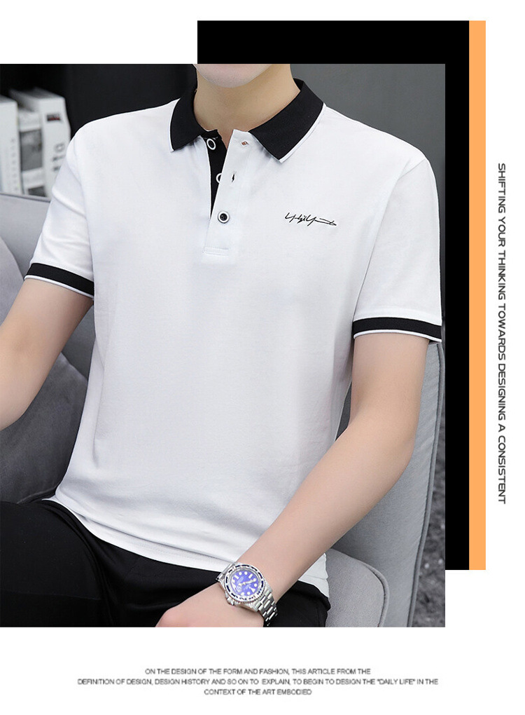 爆款纯棉短袖T恤男夏季新款翻领polo衫男士潮流详情7